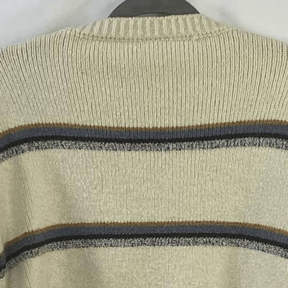Others Follow Crew Sweater Striped SZ S Brown Cottagecore Neutral Minimalist - Picture 4 of 8